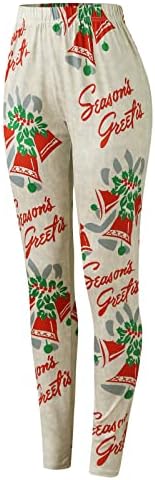 IIOUS žene Božićne gamaše meke udobno brušene tajice Xmas Tree Holice Hlače visoke stručne vježbe casual pantalone