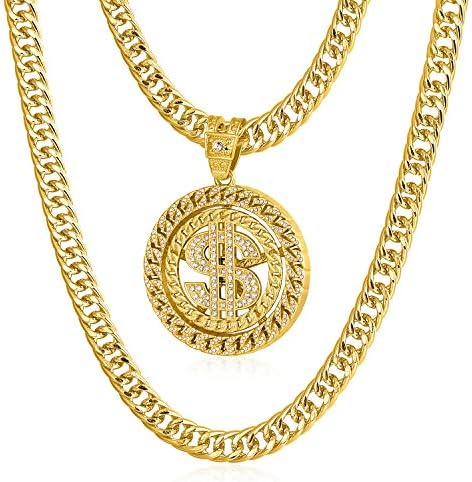 Zlatni lanac za muškarce sa ogrlicom sa znakom dolara