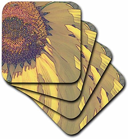 3drose CST_32613_4 dizajn žutog suncokretovog cvijeća inspirisan prirodom - keramički podmetači za pločice, Set od 8 komada