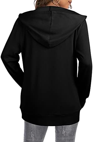 Salogoe Lagana zip up dukseve za ženske dukseve s kapuljačom dugih rukava tanka jakna sa patentnim zatvaračem