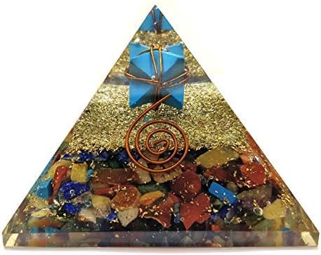 Sharvgun Sedam čakre Crystal piramida EMF Energy Generator s tirkizom Merkaba Star | Elektromagnetsko zračenje | 2,5-3 inča