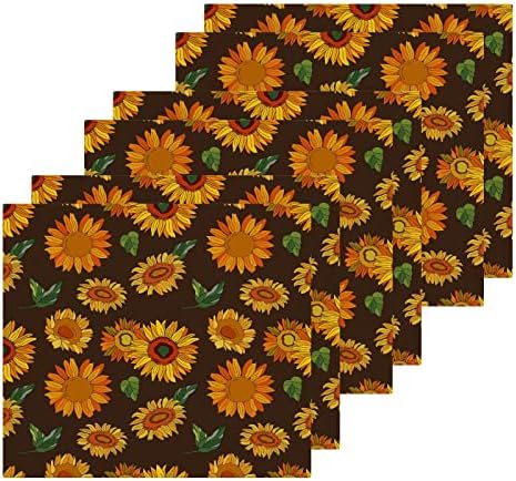Kigai Sunflowers pere od platnene od 2, 12 x 12 inča pamučne bake za pamučnu baru, vrlo upijajući i mekani fingertip ručnici za ručnike