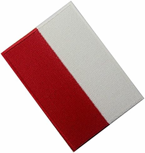 Poljska zastava vezeni grbljeni poljski gvožđe na šini na Polska nacionalna zakrpa