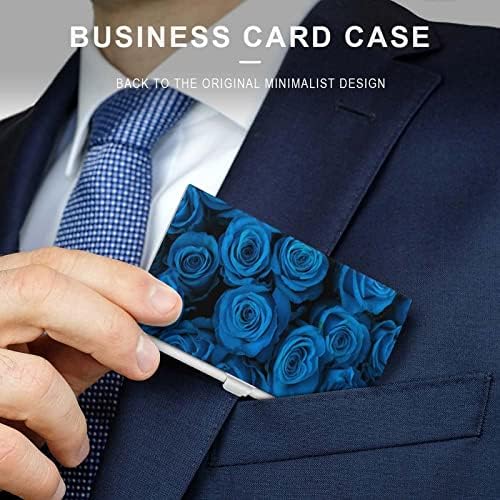 Prekrasne plave ruže držač poslovne lične karte Silm Case profesionalni džep za Organizator metalnih kartica s imenom