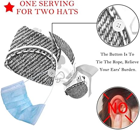 Podery 2 pakovanja Radna kapa sa gumbom za žene duga kose Podesiva elastična zavoja za zavoj
