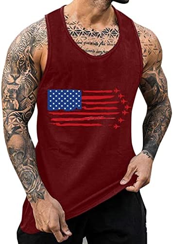 Američka zastava ljetna košulja muški dan neovisnosti ljetni tenk Top prozračivo Ležerne prilike bez rukava