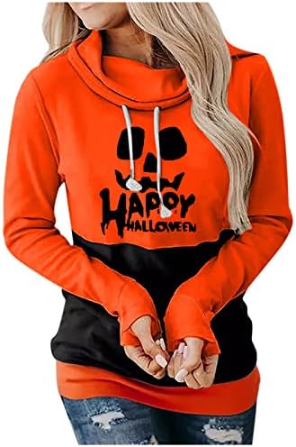 Sretna Halloween ženska masirt sa kapuljačom sa kapuljačom sa kapuljačom sa kapuljačom, dukseve pulover Slatka bundeve lica grafičkih