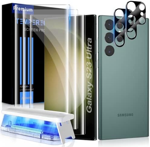 Mowei 3-Paket za Galaxy S23 Ultra zaštitnik ekrana [potpuno podržava otisak prsta & S Pen] 3d zakrivljeno kaljeno staklo za Samsung