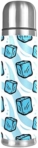 Koža od nehrđajućeg čelika Vakuum izolirana krigla smrznuta ledena kockice plavi uzorak Termos boca vode za vruće i hladne napitke