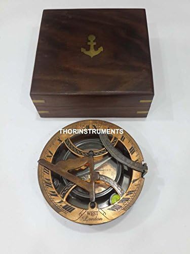 Thorinduments Antique 4,5 Sundial Compass West London - Čvrsti mesingani rustikalni vintage home Decor pokloni