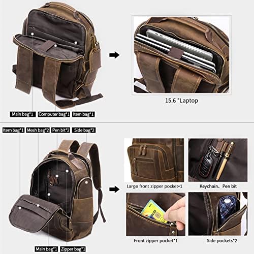 BOSTANTEN kožni ruksak za muškarce, ruksak za Laptop od 15,6 inča torba za poslovna putovanja velikog kapaciteta Vintage ramene dnevne
