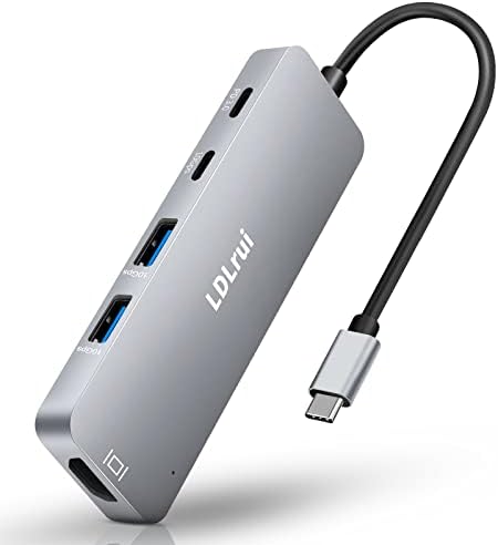 4K@60Hz USB C Hub, 7-Port USB-C Hub sa 4K HDMI, 10Gbps USB port za prenos podataka, 100W power Deliver, čitač SD i TF kartica, za