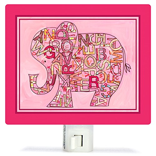 Oopsy Daisy PE3196 noćno svjetlo slonova ružičaste abecede, 5 x 4