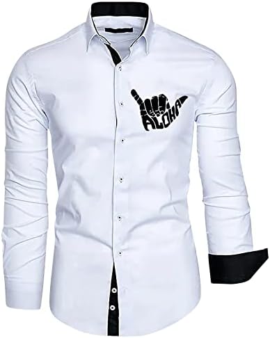 Košulje za muškarce 2023. Ljetni dugi rukav plus veličina Dugme dolje Ispiši Y2K vrhovi Casual Modne okupljene bluze