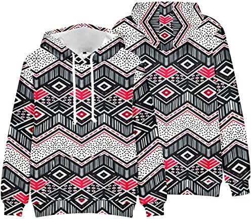Muška dukserica za haubu moda zapadni kauboj 3D etnički stil tiska dugih rukava labave ležerne dukseve pulover vrhove