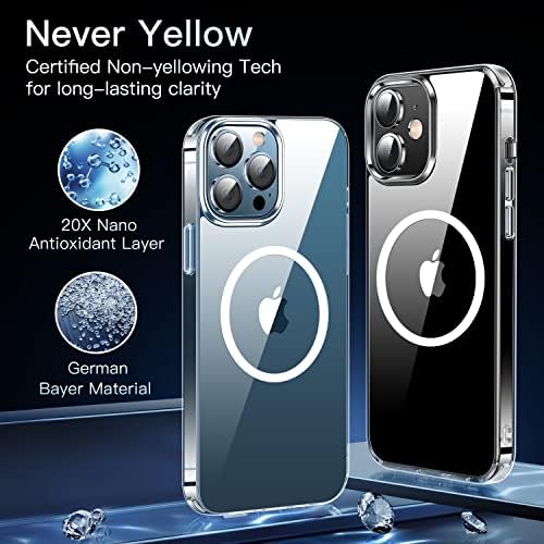 CASEKOO Magnetic Crystal Clear za iPhone 12 & amp; 12 Pro Case [No. 1 jaki magneti] [nikad Žuti] [Testirano na mil-Grade] kompatibilno