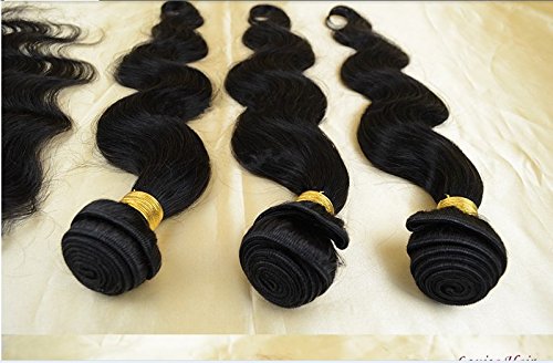 DaJun Hair 7A Indijska Remy ljudska kosa 3 snopovi potke mješovite dužine tjelesni talas prirodna boja 10 zatvaranje+162020potka