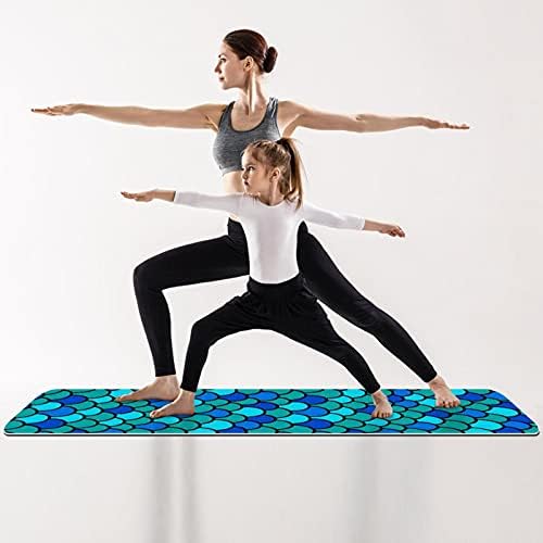 Debela neklizajuća Vježba & amp; fitnes 1/4 prostirka za jogu sa skalom kože ribe Mermaid Print za Yoga Pilates & amp; Vježba fitnesa