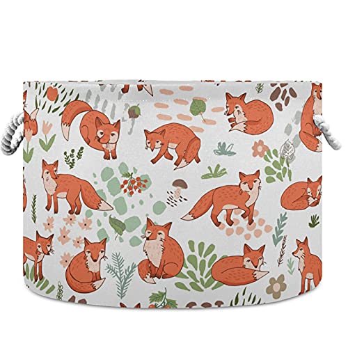 Vissunny Cute Forest Fox cvjetni praonica rublja košare za odlaganje tkanina kutija za odlaganje košara za skladištenje svlačine odjeće za kupatilo za kupatilo, spavaća soba, vrtić, ormar, ured