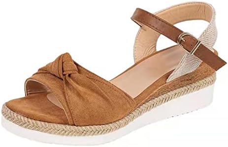 Klinovi sandale za žene ljetne casual luk solidne boje riblje usta guste shemelene cipele premium sandala