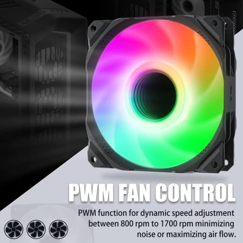 upHere 120mm PC ventilator, 5V adresabilni RGB ventilator visokih performansi, PWM 4pin podesiva brzina vjetra i svjetlosni efekat