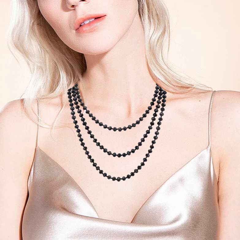 Firstmeet Fashion Beads konop čvor duga ogrlica od perli svestrana 60 Strand bižuterija za žene i muškarce