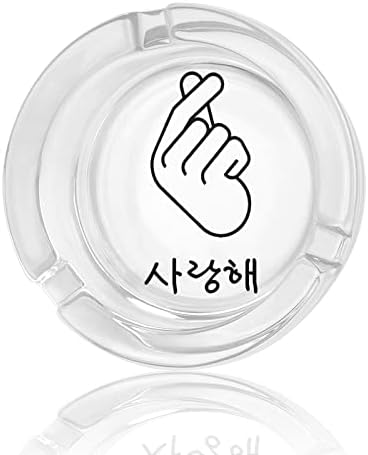 Korejski srčani prst okrugli stakleni čaša pepeljara za cigarete kućište slatko pušenje pepela