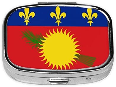 Zastava Guadeloupe Square Mini kutija za pilule Organizator metalnih lijekova za putovanja prenosiva futrola za pilule