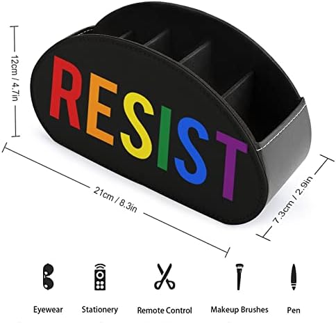 Oduprite se LGBT Pride Print TV držač kutije za skladištenje na daljinsko upravljanje PU Koža 5 pretinci ladica za desktop Organizator