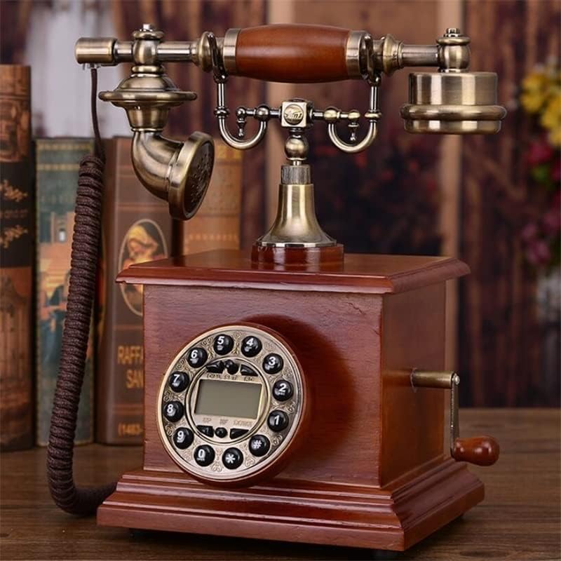 Gayouny pusti drveni retro telefon Početna ured fiksne telefone Klasični ručni prikriveni fiksni telefon