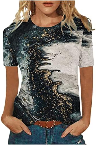 Ženske vrhove 2023 ljeto kratkih rukava majice modna bluza za ispis Ležerne prilike sa otvorenim krevetima Torpice Torbe Vintage Graphic