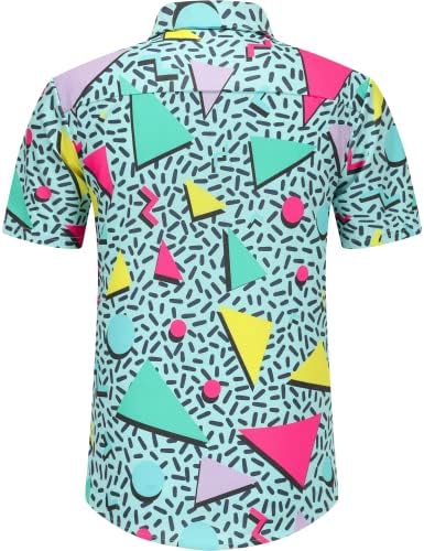 NOSIRHOC 80-ove majice za muškarce 80-ih majica 90-ih majica Retro casual majica na majici Havajska majica Disco majica na plaži