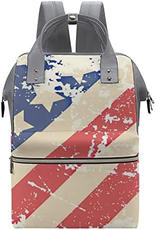 Retroamerička zastava pelena zastava ruksak stilski materinsku vrećicu multifunkcijsko vodootporno putovanje starački rame