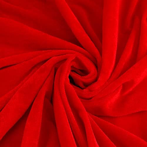 PINGEUI 10 metara x 65 inča Crvena baršunasta tkanina, nisko rastezljiva baršunasta tkanina pored dvorišta za izradu šivaćih zanata,