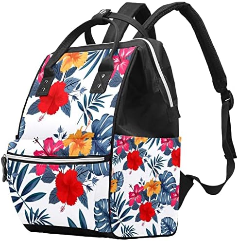 Šareni tropski šumski cvijet ostavlja ruksak pelena ruksaka za djecu za promjenu torbe za promjenu multi funkcije Veliki kapacitet