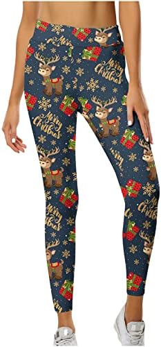 XipCokm božićna noga za žene Zabavne modne ružne tajice Xmas Odmor za praznične vježbe hlače visoka toplotna dna struka