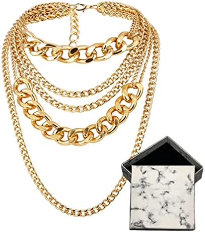 CIBIRICH Punk lanac zdepaste ogrlice za žene višeslojne ogrlice ogrlica zlato
