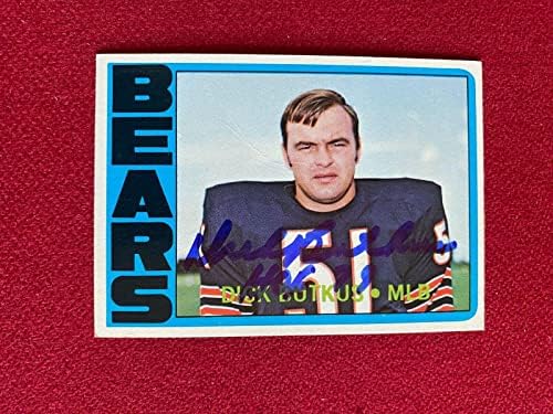 1972, Dick Butkus, autogramirani TOPPS trgovački kartonski brojevi - NFL autogramirani fudbalski kartoni