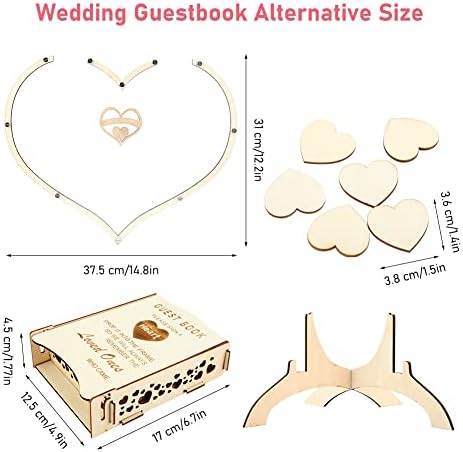 Knjiga gostiju za vjenčanje, Knjiga gostiju Svadbeni prijem sa drvenim srcima, alternativa Knjiga gostiju za vjenčanje, ideje za knjige