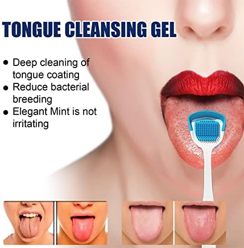 Čistač jezika + gel lijekova - čišćenje četkicama - oralna njega uklanja loš dah svježi dahni premaz za čišćenje lošeg daha za odrasle