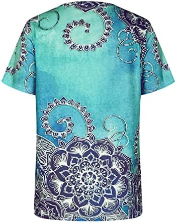 Sunmmer Tops for Women 2023 Trendy uzorak Print Baggy kratki rukav Crew Neck Tees bluze majice