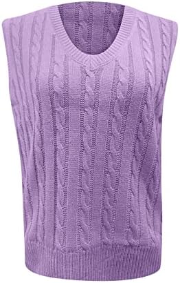 Ženski džemper prsluci Ležerne prilike V-izrez pulover sudara u boji rukava bez rukava prsluk