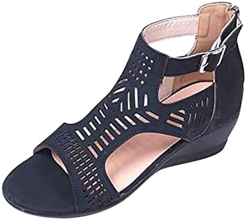 Zhishiliuman sandale za žene 2023. modne ležerne otvorene nožne sandale sandale sa niskim klinom izdužene papuče Flip flops cipele