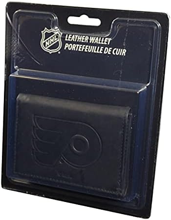Rico Philadelphia Flyers NHL uznemiren izgled reljefni Logo crna koža Trifold novčanik