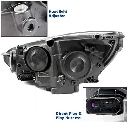 ZMAUTOPARTS LED cijev zamjena farova prednja lampa Crna w / 6.25 Bijela DRL svjetla kompatibilna sa 2015-2018 Ford Focus