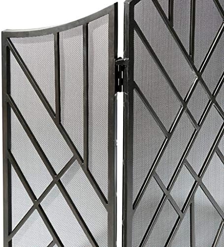 Bbgs kamin ekran, 3 Panel željeza vanjski Metal dekorativna mreža, beba sigurno kamin ograda čelika Spark Guard kamin ploče