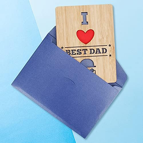 Volim najbolje tata čestitku sa pravim bambusovim drvetom, Sretan Dan očeva izdubiti ručno izrađene kartice za muža, tatu od žene