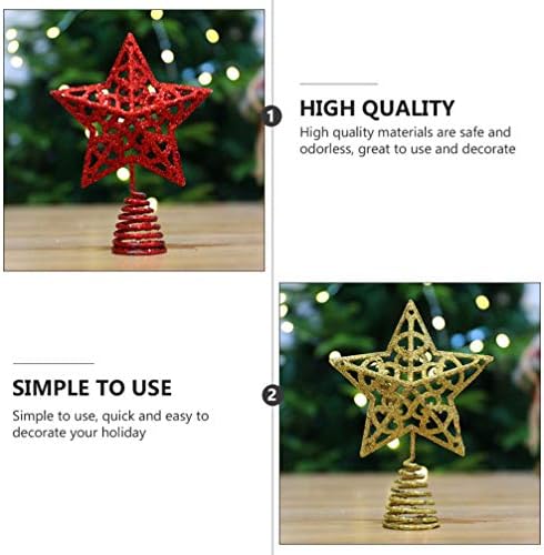 KESYOOOOOO Ukras 2pcs Božićno stablo TOPPER Zvjezdani stablo Iron Art Art Glitterning Christmas Tree Starcklet Star Holiday Xmas Party