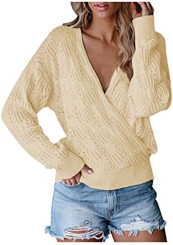 PIMELU V-DUGE V-izrez žene duge rukave dugi rukavi dugi rukav džemper V-izrez pulover