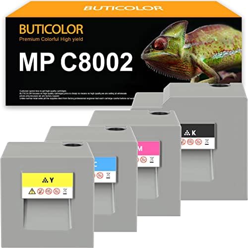 BUTICOLOR prerađena zamjena MP C8002 Toner kaseta za Ricoh MP C6502 C8002 štampače. 4 komada.